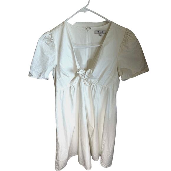 Madewell White Poplin Babydoll Dress‎ Womans size 4 Coquette crisp preppy sweet - Picture 2 of 12